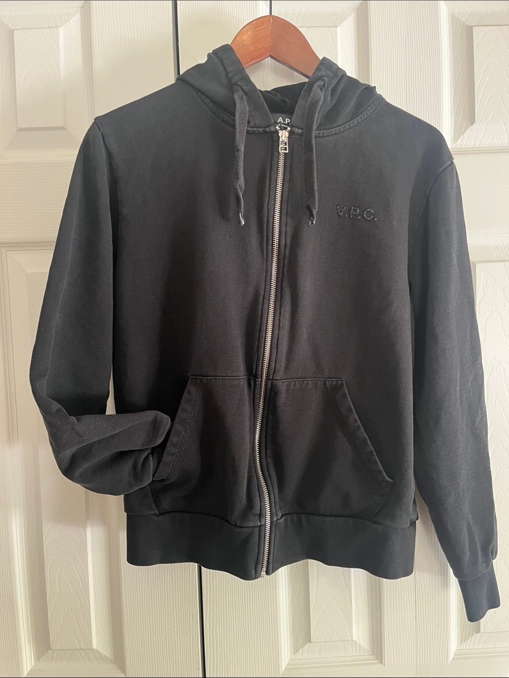 A.P.C. Black Zip-Front Hoodie Jacket